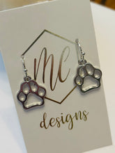 Silver Open Paw Print Earrings