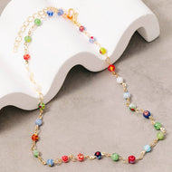 Colorful Beaded Chain Necklace