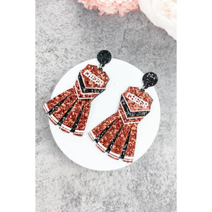 GLITTER CHEERLEADER UNIFORM DROP POST EARRING