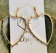 Elongated Heart Earrings