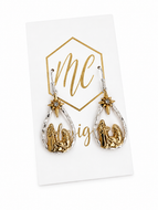 Silver & Gold Nativity Christmas Earrings