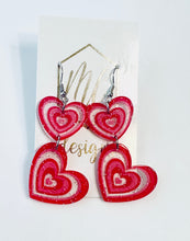 Acrylic Pink Heart Earrings