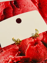 Small Bow Huggies Hoop Earrings