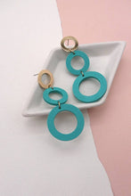 WOOD METAL MIX  GEO SHAPE EARING
