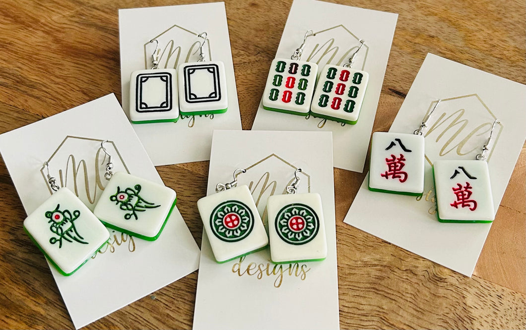Traditional Mahjong Tile Earrings