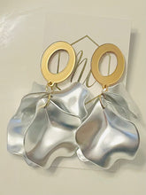 Metallic Petal Dangle Earrings