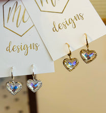Dupe Heart Studs 3-D Jeweled and Small Huggie Hoops