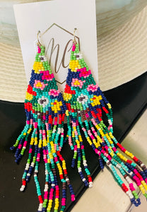 Flower Seed Bead Earrings