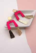 WOOD METAL MIX  GEO SHAPE EARING