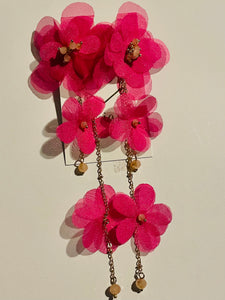 Long Statement Flower Earrings