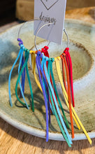 Rainbow Leather Tassel Earrings