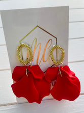 Small Matte Petal Earrings with Open Gold Circle Post