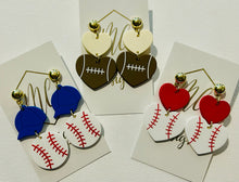 Acrylic Sports Hat Heart Earrings