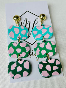 Triple Acrylic Painted Dangle Halloween Fall Pumpkins