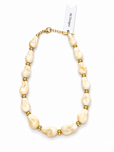 Geometric Marble Bead Statement Necklace