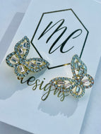 Rhinestone Open Butterfly Earrings