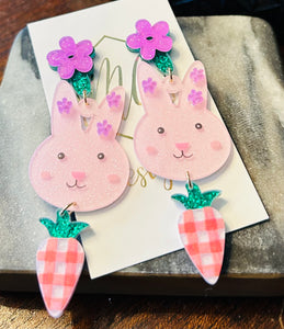 Acrylic Bunny Rabbit Earrings