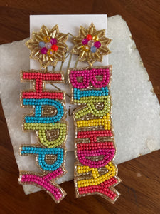 Happy Birthday Girl Statement Earrings