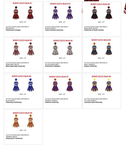 GLITTER CHEERLEADER UNIFORM DROP POST EARRING
