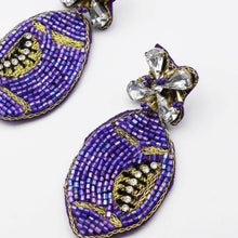 New Jeweled Football Seed Beaded Earrings