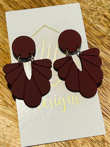 Fall Clay Scalloped Earrings