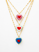 Hand Painted Heart Pendant Necklace