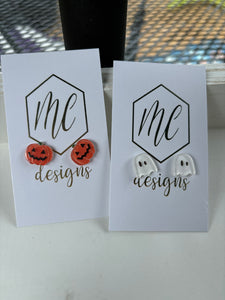 New Glitter Acrylic Halloween Stud Earrings