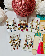 Jeweled Christmas Light Bulb  Earrings