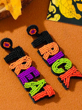 Beaded Trick or Treat Halloween Earrings