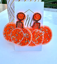 Fall Pumpkin Beaded Earrings Halloween