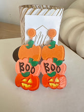 Pumpkin Boo Halloween Earrings