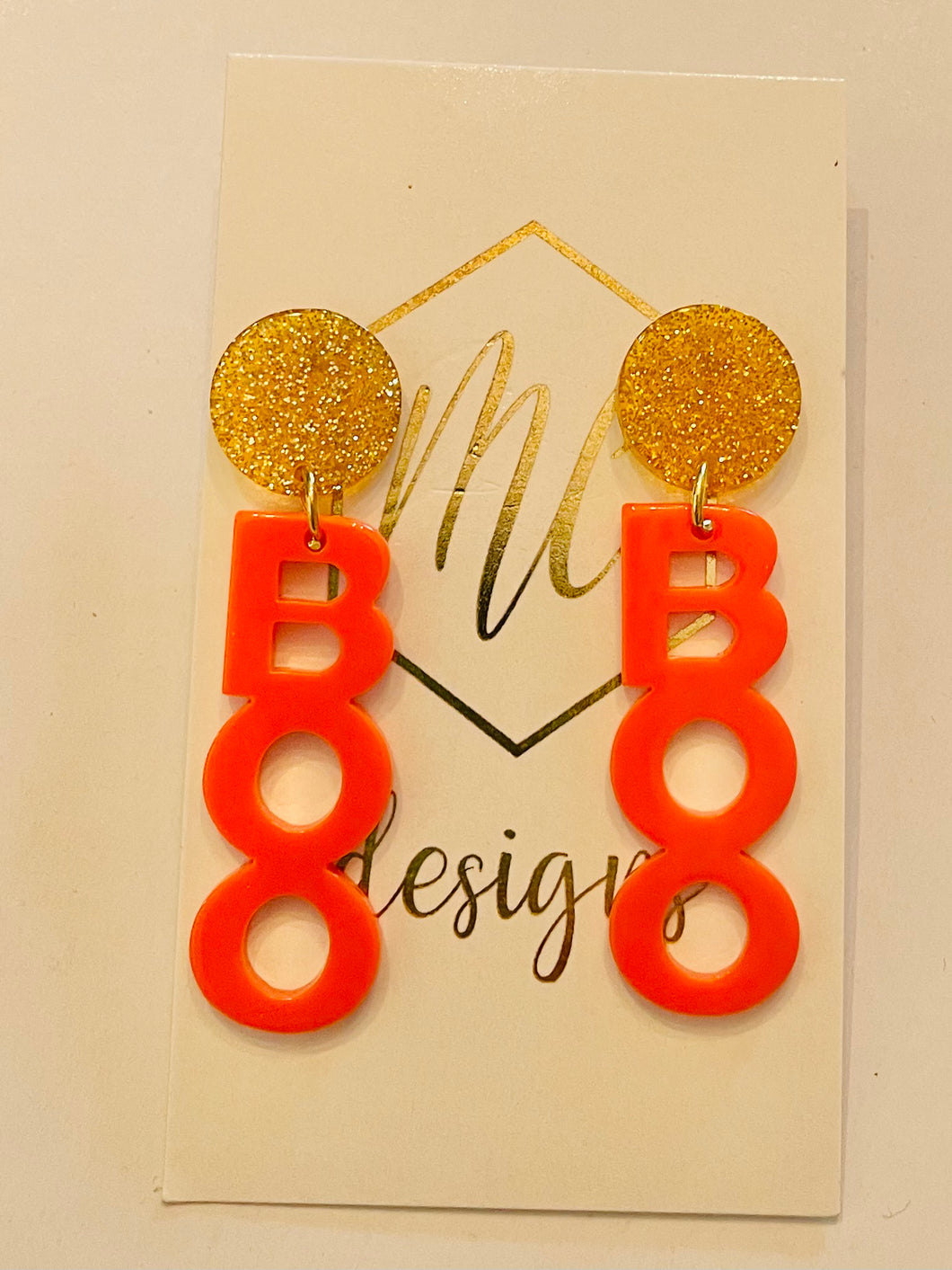 Acrylic BOO Earrings