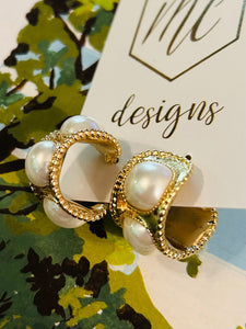 Large Pearl Hoops