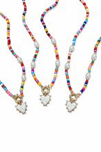 Heart Pearl Chunky Charm Chain Necklace