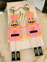 Pink Acrylic Nutcracker Earrings