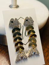 Rhinestone Fish Bone Earrings