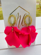 Small Matte Petal Earrings with Open Gold Circle Post