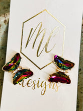 Big Butterfly Jeweled Earrings