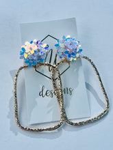 Statement Glitter Rectangular Textured Gold Earrings