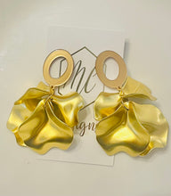 Metallic Petal Dangle Earrings