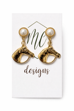 Gold Elegant Derby Horse Earrings