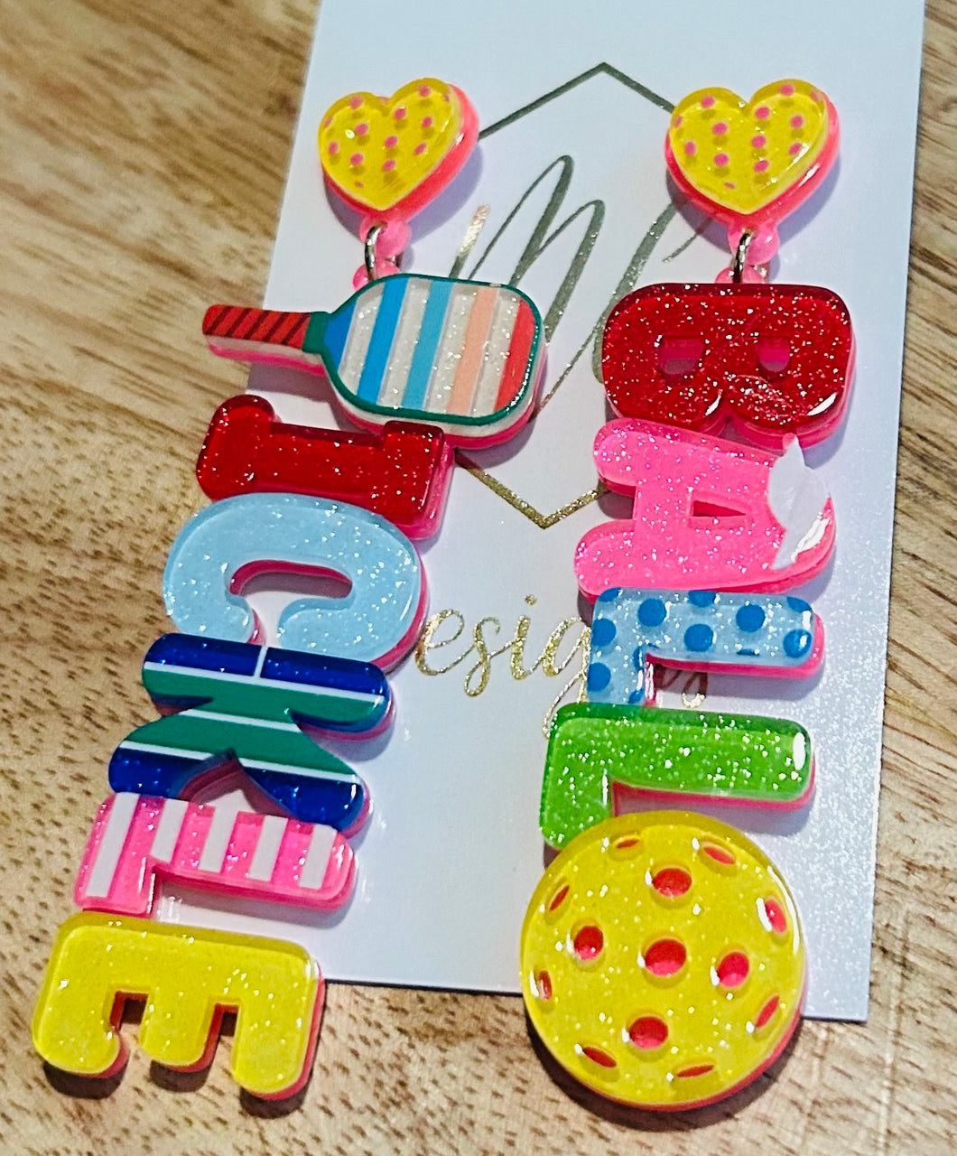 Assorted Pickle Ball Earrings