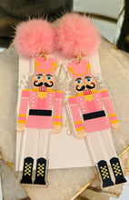 Pink Acrylic Nutcracker Earrings