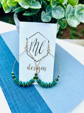 Wood Beaded Teardrop Earrings