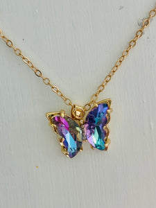 Big Rhinestone Butterfly Necklaces