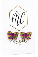 Mardi Gras Acrylic Glitter Stud Earrings