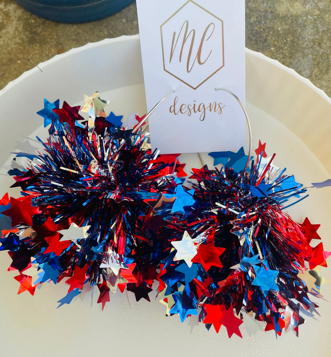 Large Pom Pom Statement Earrings