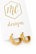 Dupe Small Thick Gold Hoops with Rhinestones OG