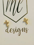 Rhinestone Cross Studs