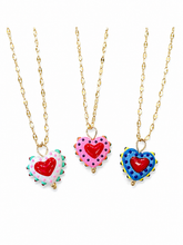 Hand Painted Heart Pendant Necklace